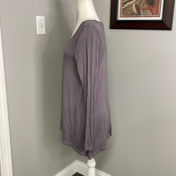 Soft Surroundings Purple Plum Lightweight Long Sleeve Tunic Tshirt Medium Petite - Picture 3 of 7